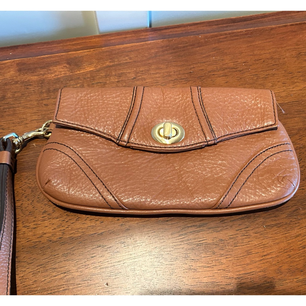 Brown Leather Clutch/Wristlet from Talbots